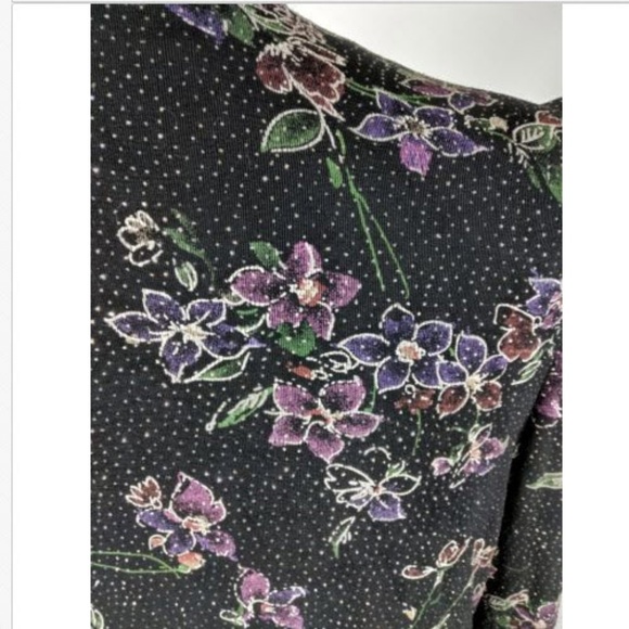 Alex Evenings Sz M Black Sparkling Jacket Women's - Picture 4 of 6